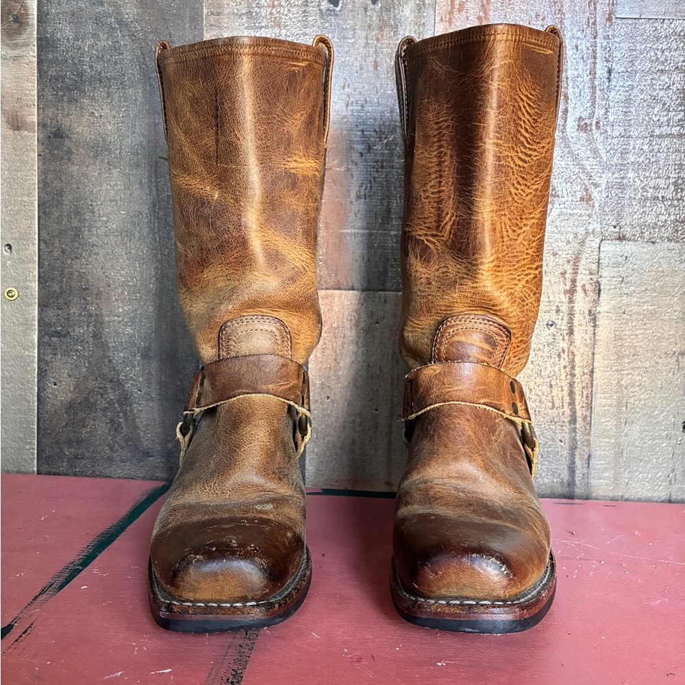 Frye Tan Leather Western Boots